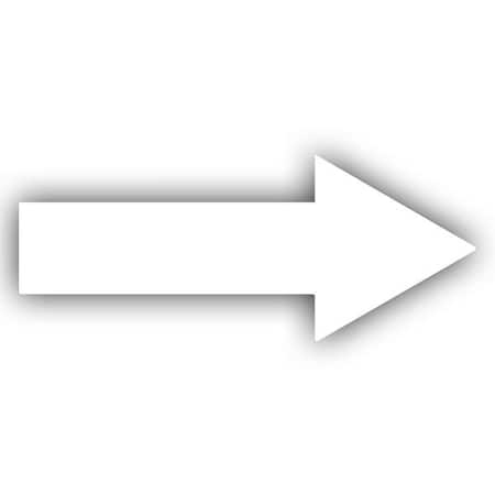 Ergomat 10inx4in Stem 2in DuraStripe Supreme Arrows White, 36PK DSV-ARR-10-W-KIT